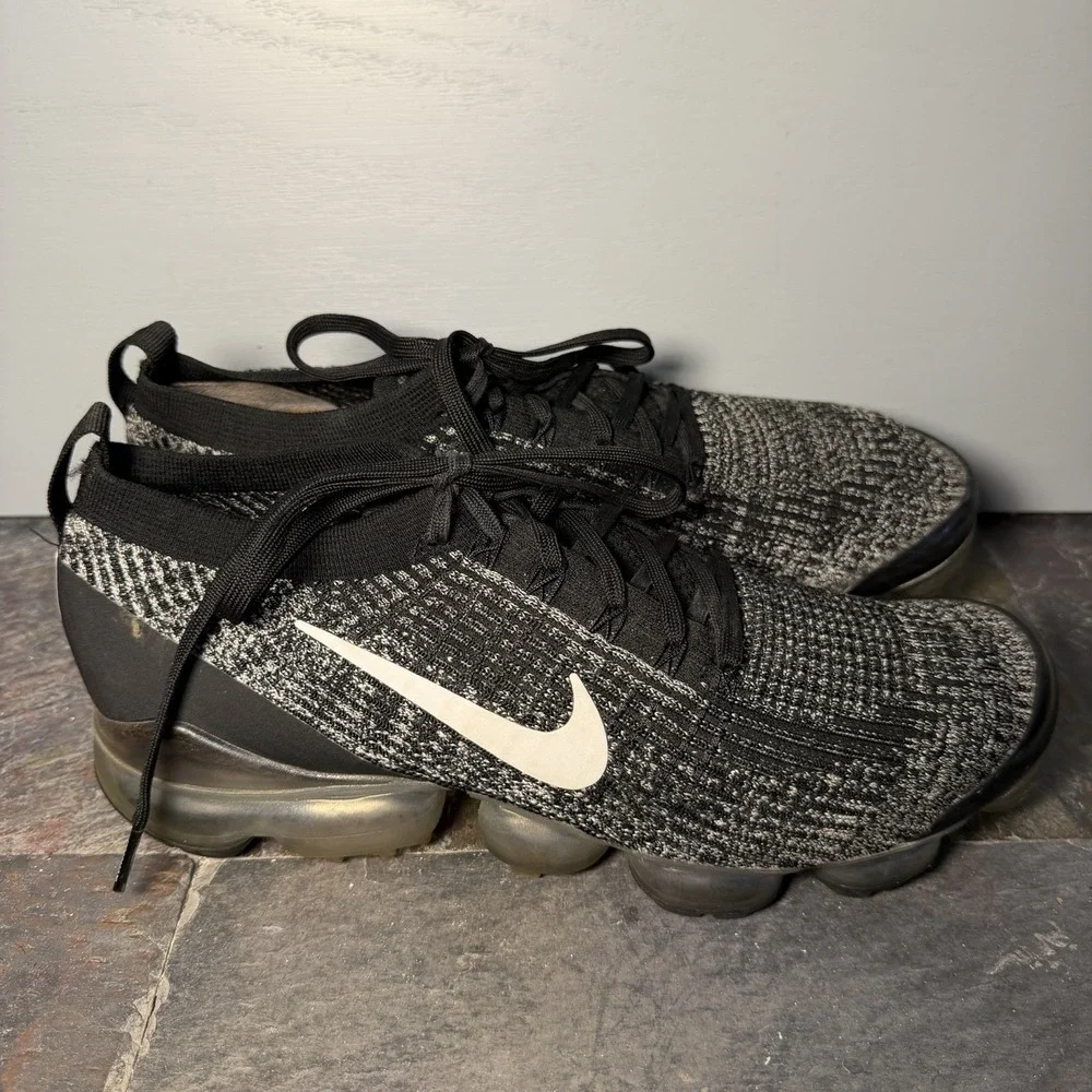 Nike Air Vapormax Flyknit 3 Men US 12 Oreo Black Sneaker AJ6900-002 F2
